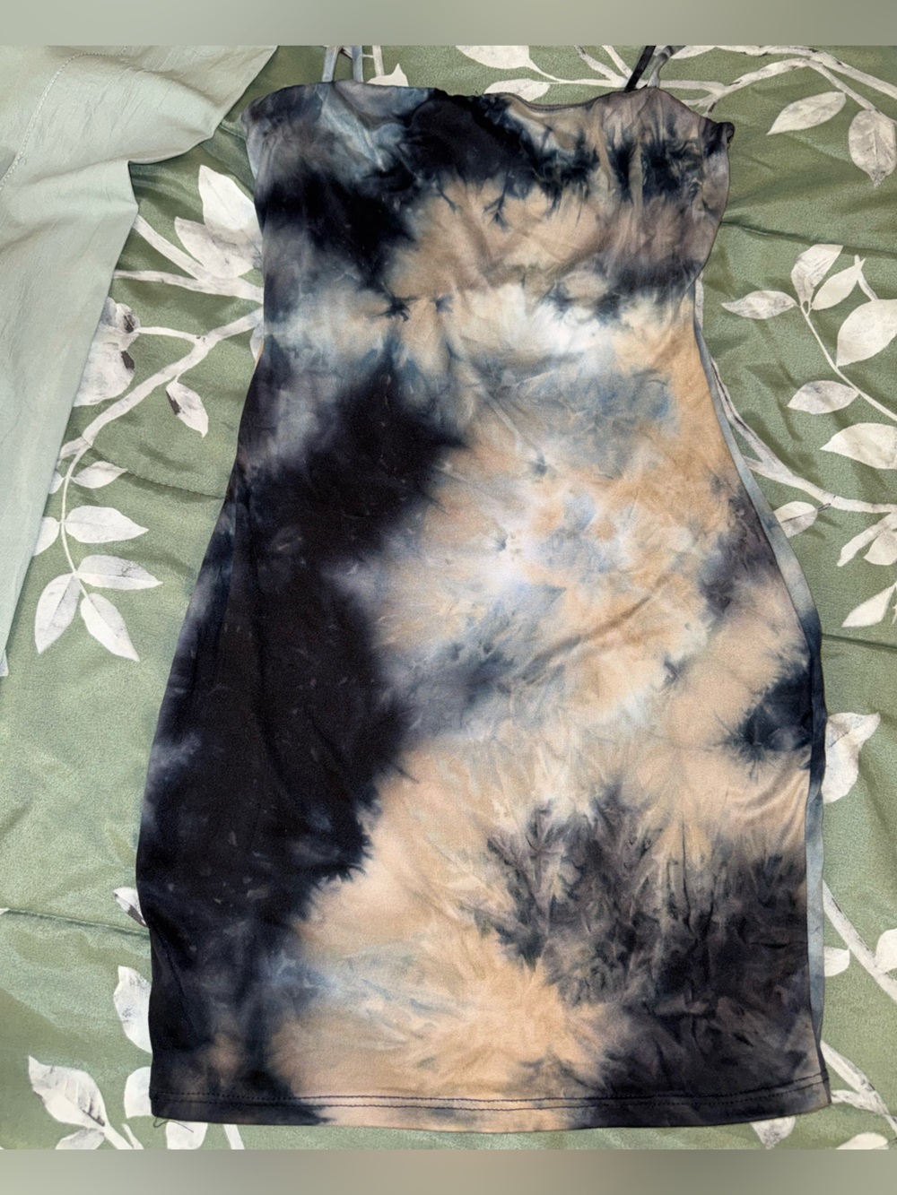 Windsor Black and Sage Green Slip Dress